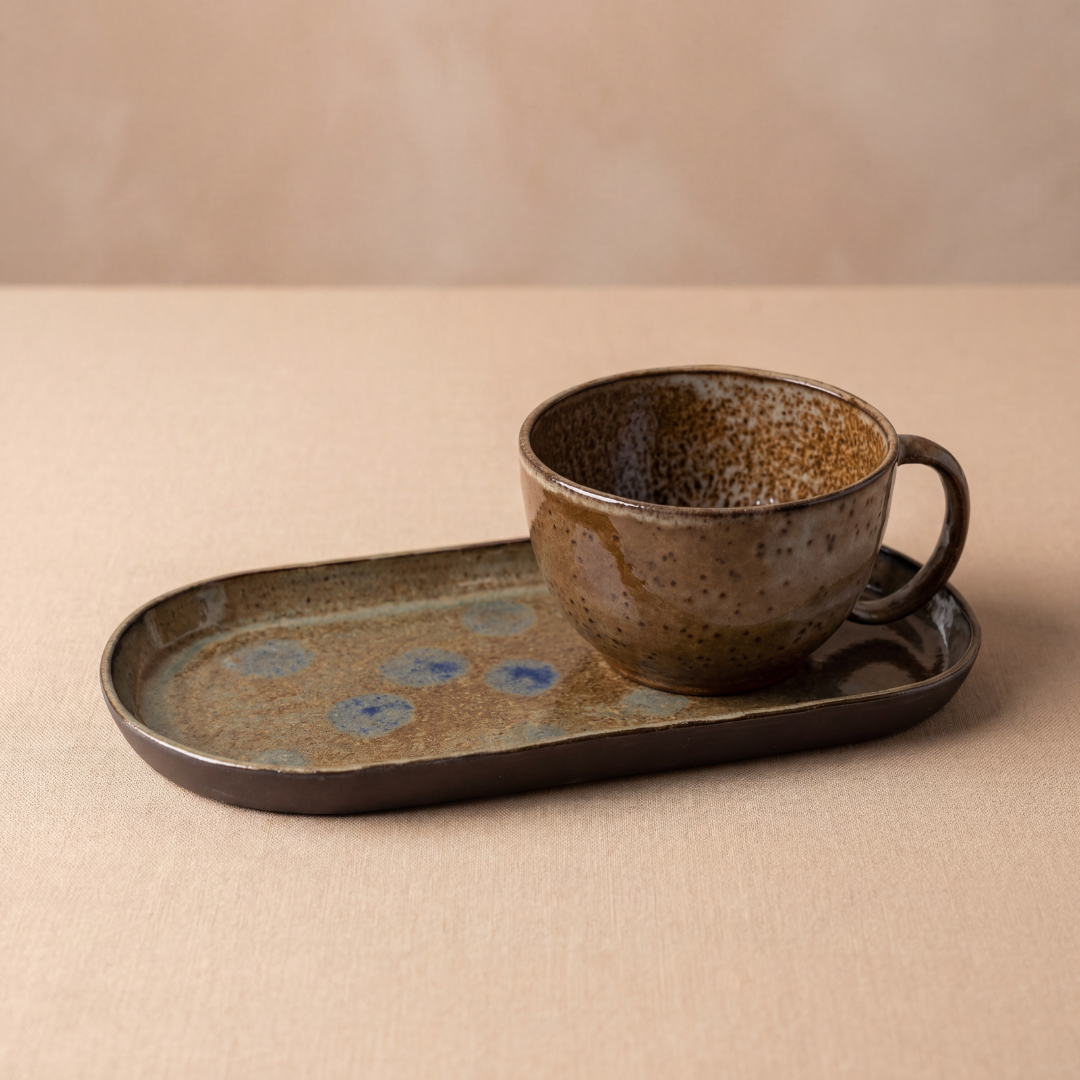 The Coffee Ritual -  Seramik Bardak & Tepsi